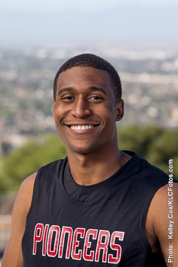 CSUEB hooper Gabe Kindred was the first honoree of the 2013-14 season for the CCAA. (Photo: Kelley Cox, KLCFotos.com)